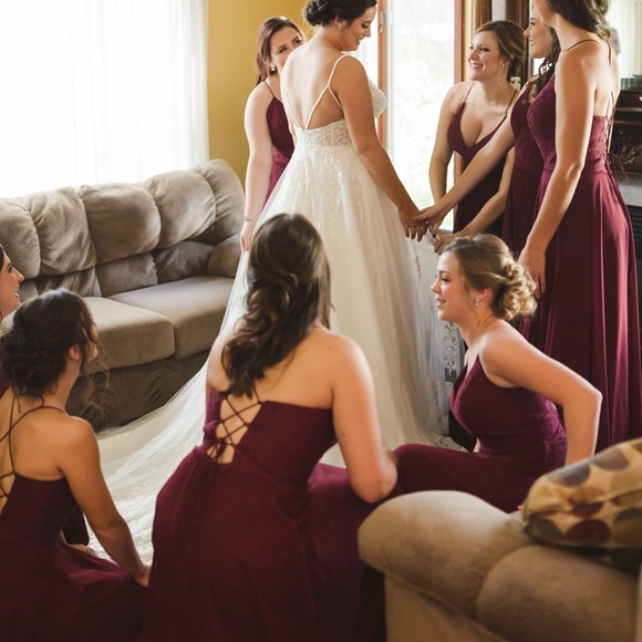 BURGUNDY Constance Wu Bridesmaid Dress - Picture 6 of 6